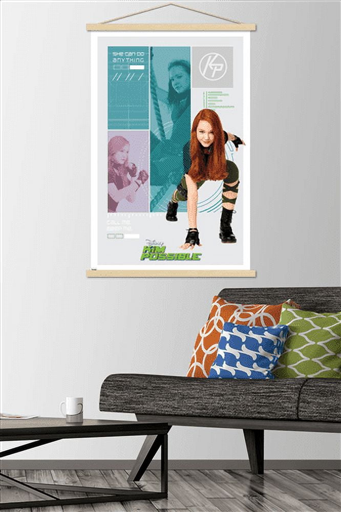 Disney Kim Possible - Hero Wall Poster with Wooden Magnetic Frame, 22.375" x 34"