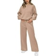thumbnail image 4 of PRETTYGARDEN Women's 2 Piece Outfits Winter Long Sleeve Pullover Tops And Long Pants Lounge Sets Tracksuit, 4 of 10