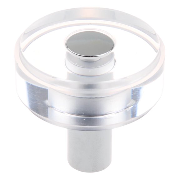 1-1/2 in. Round Modern Clear Acrylic Cabinet Knobs, Polished Chrome, Pack of 10