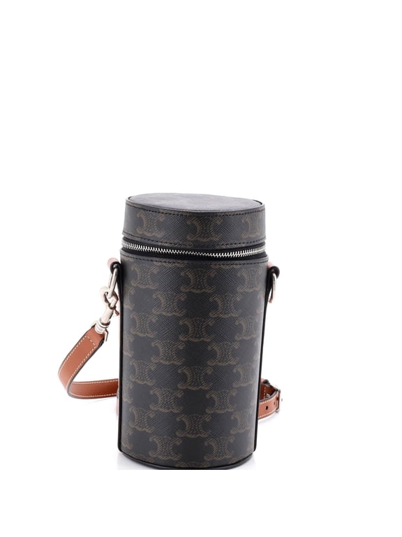 Pre-Owned Vertical Cylinder Bag Triomphe Coated Canvas By Rebag