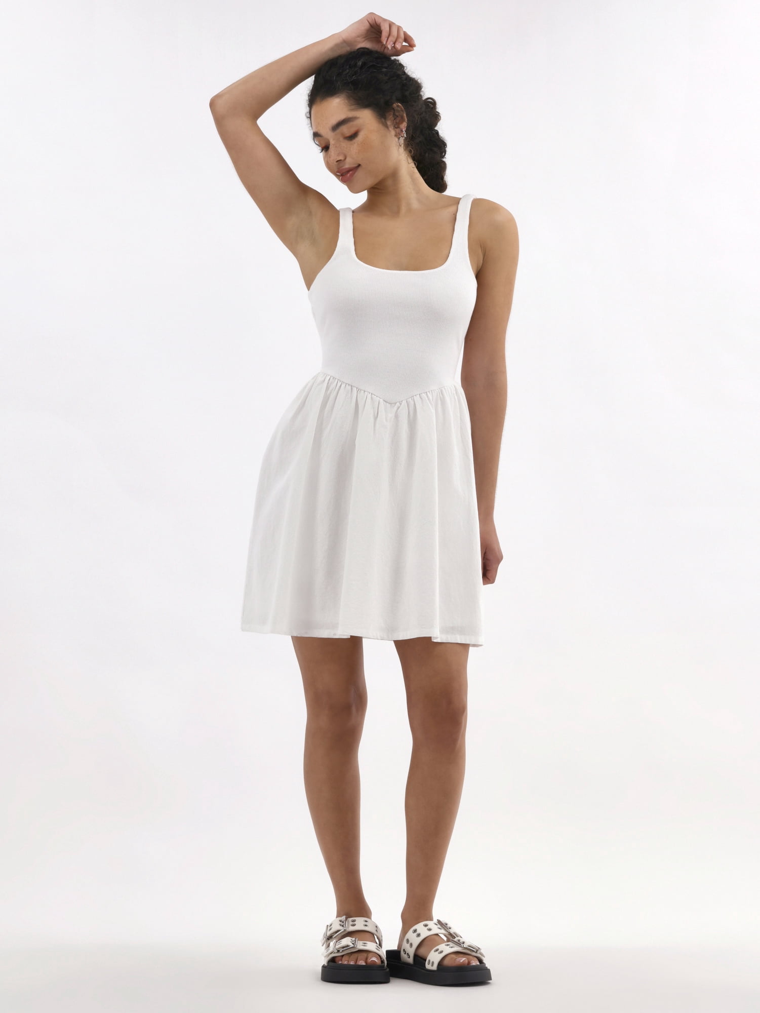 No Boundaries V Waist Mini Tank Dress, Women's and Women's Plus