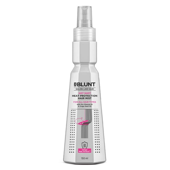 BBLUNT Hot Shot - Heat Protection Hair Mist - 150ml | No Sulphate, No Paraben, No SLS with Grapeseed Oil & Provitamin B5 | Designed for Indian Hair | For Men & Women