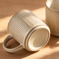 thumbnail image 4 of Famiware 4 Pieces Stoneware 16oz Mug Set, Cappuccino White, 4 of 6