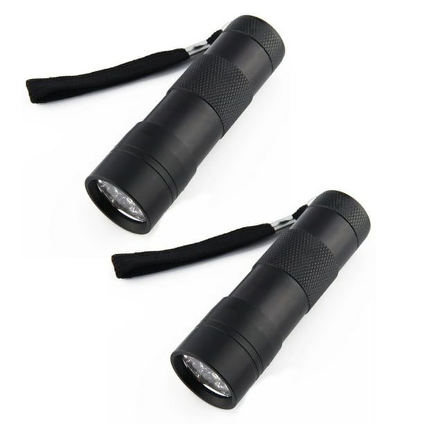 Linterna de luz violeta Apuakthei de 2 piezas y 12 LED, linterna ultravioleta de luz violeta 395