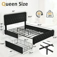 Lifezone Faux Leather Queen Platform Bed with 4 Storage Drawers and
