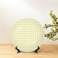 thumbnail image 6 of Salouo Lemon Yellow Checkboard Pattern Bone China Decorative Plate,Holiday Decor Decorative Ceramic Plates with Stand Elegant Home DéCor for Hallway/Living Room/Bedroom-10in, 6 of 6