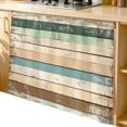 thumbnail image 2 of Farmhouse Green Brown Cabinet Curtain 35"Wx35"L, Dustproof Under Sink Skirt with Self Adhesive Tape, Vintage Ombre Wooden Cabinet Curtain Cover for Kitchen Sink, Bathroom Vanity, Laundry Room, 2 of 9