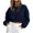 Navy, variant on Vivianyo HD Women's Long Sleeve Crew Neck Cropped Sweatshirt, Drop Shoulder Fall Casual Pullover Top for Street Outing and Weekend Hangout, Sizes S-2XL