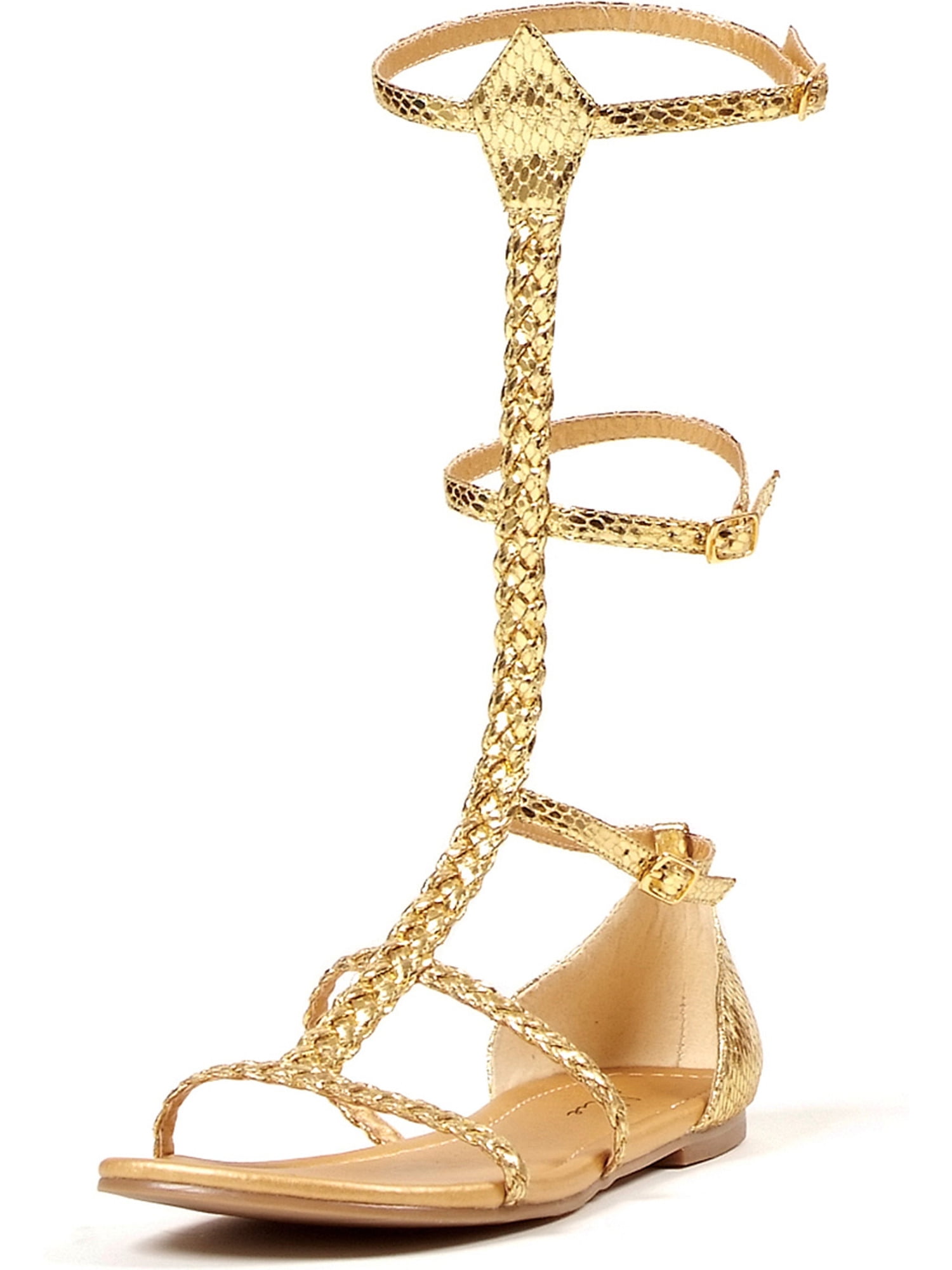 Egyptian Costume Shoe Cleopatra Gold Snake Skin Print Sexy Costume