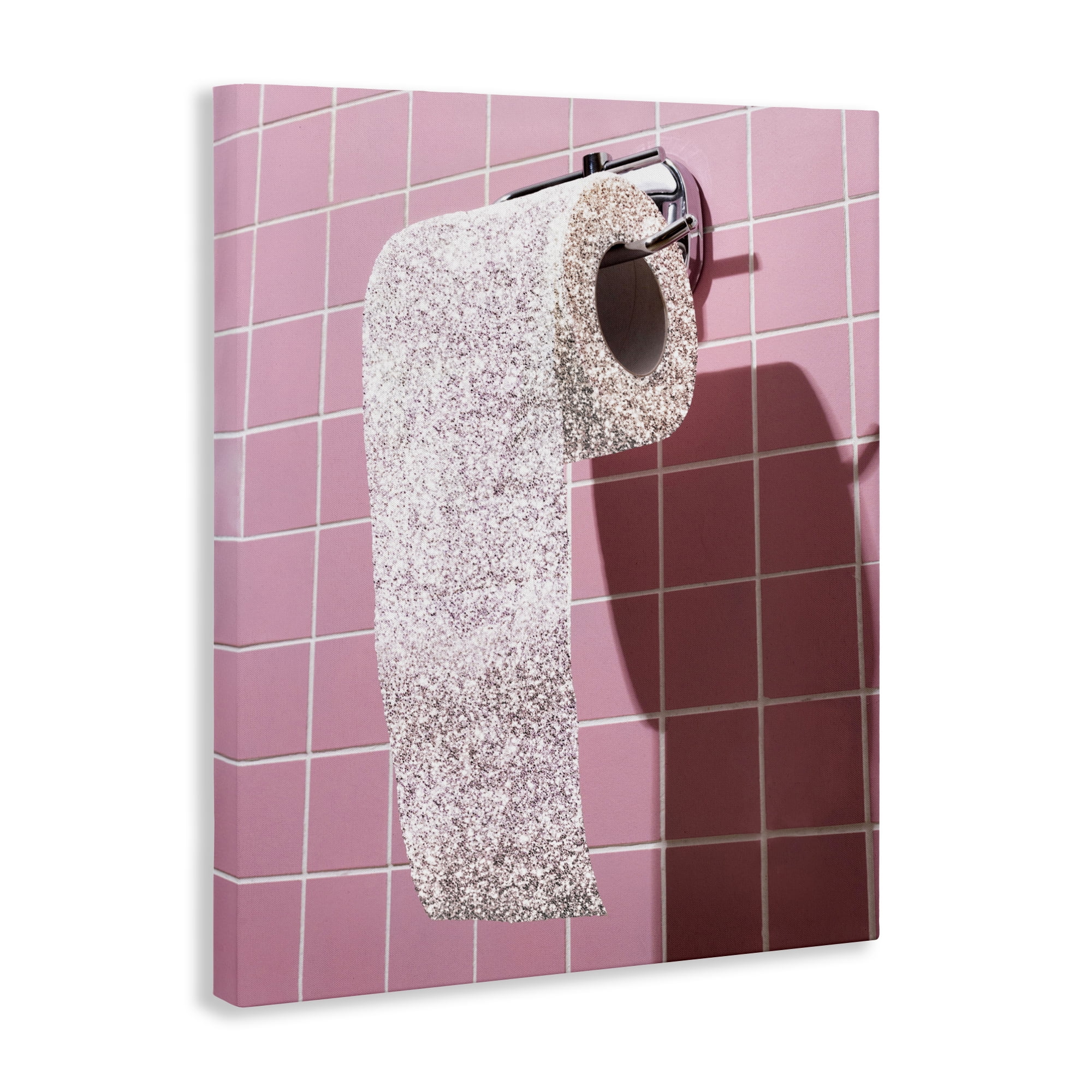 Stupell Industries Glitter Pink Toilet Paper Canvas Wall Art, design by CAD Designs