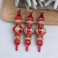 thumbnail image 5 of Zawou 3pcs Red and Gold Gourd Christmas Ornaments, 5.9 Inch Finial Drop Pendants, Shatterproof Plastic Tree Decorations for Holiday Party, Indoor Winter Xmas Décor and DIY Crafts, 5 of 7