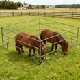 thumbnail image 6 of 8'x8' Safe Horse Corral Fence,  Metal Livestock Corral Portable Horse Fence Sharp-Edge-Free Metallic Silver Style, High-Strength Steel Reinforced Structure, 6 of 6