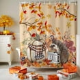thumbnail image 3 of Shower Curtain 36"W x 78"L Fall Thanksgiving Watercolor Hedgehog Coffee Pumpkins Maple Leaves Orange Fabric Shower Curtains Set with Hooks Bathroom Curtains Machine Washable Bathroom Accessories, 3 of 6