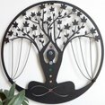 thumbnail image 1 of Arte de Pared de meditación Árbol de la vida esquí Metal 13,38 x 13,38 pulgadas, 1 of 5