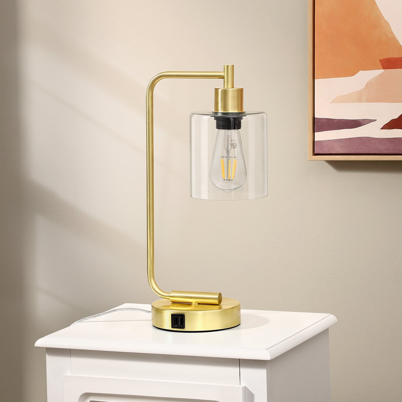 DEWENWILS Industrial 3 Way Dimmable Touch Control Table Lamp with 2 USB
