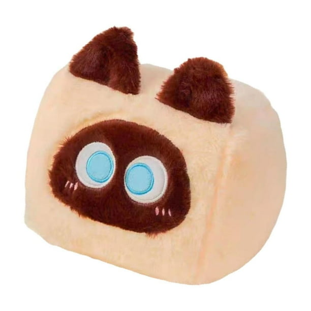 Animal de peluche, juguete de peluche para gato, juguete suave abrazable, juguete de peluche de gato de dibujos animados Beige M