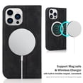 thumbnail image 4 of Dteck Strong Magnetic Case for iPhone 16 Pro, Compatible with MagSafe, iPhone 16 Pro Wallet Case with RFID Blocking Holder Slots, PU Leather Flip Folio Cover Kickstand Shockproof,Black, 4 of 9