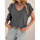 thumbnail image 5 of Camiseta Tankaneo para mujer, cuello en V profundo, corte holgado, gris oscuro, 5 of 7
