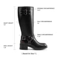 thumbnail image 4 of DREAM PAIRS Women's Knee High Boots Side Zipper Motorcycle Boots Square Toe Chunky Low Heel Fashion Buckles Biker Riding Boots, 4 of 9