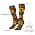 thumbnail image 4 of Balery Brown Blue Plaid Sunflower Calcetines novedosos Calcetines deportivos Calcetines hasta la rodilla Calcetines de algodón Calcetines originales y geniales, 4 of 6