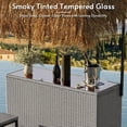 thumbnail image 6 of LAZZO 3 Pieces Outdoor Bar Set, Patio Wicker Bar Set with Height Stools and Islander Tiki Bar for Garden, Gray, 6 of 9
