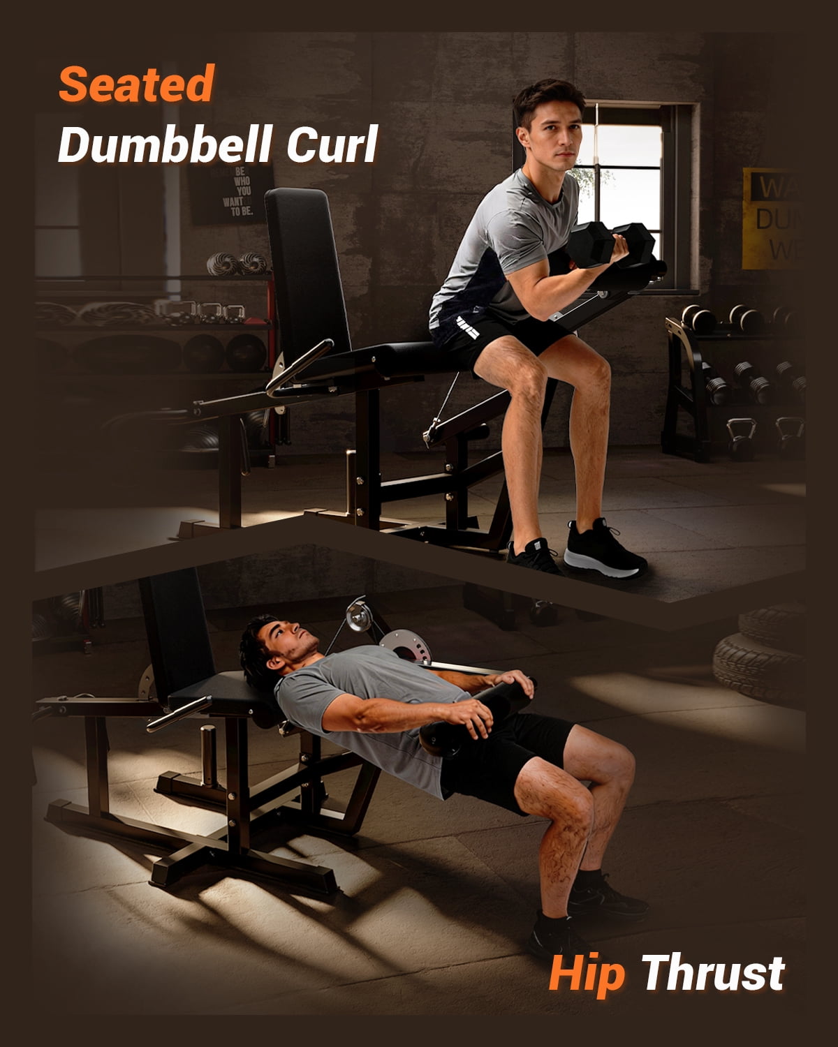 700LB Leg Extension & Wave Machine for Home Gym–Adjustable Seated & Lying Leg Developer Bench–Multi-Functional Lower Body Strength Training Equipment–Compatible with 1" & 2" Weight Plates–Black