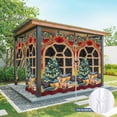 thumbnail image 4 of 2 Panels Outdoor Curtains for Patio Waterproof 54"x95" Christmas Gingerbread Weatherproof Privacy Outsides Curtains, Winter Xmas Tree Berry Pine Fruits Grommet Thermal Drapes for Cabana Porch Pergola, 4 of 8