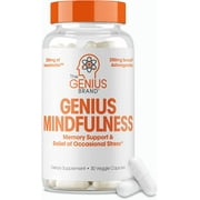 Brain Booster Supplement with Ashwagandha Nootropic Memory, Focus & Energy Support, Genius Mindfulness by the Genius Brand