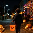 thumbnail image 6 of Halloween Handheld Pumpkin Candy Bucket for Trick or Treat Green 1pc, 6 of 8