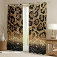 thumbnail image 2 of jejeloiu Wild Cheetah Pattern Blackout Curtains Set of 2 (52x84 Each),Gold Glitter Print Window Curtains,Jungle Animal Curtains and Drapes For Boys Girls,Super Cozy Room Decor, 2 of 6