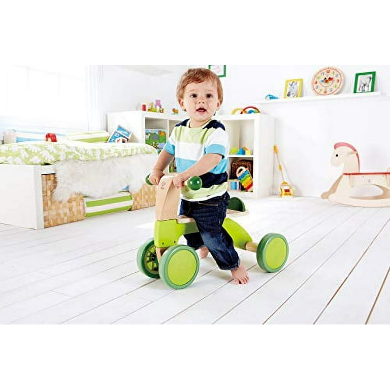 Hape Scoot Around Ride On Wood Bike Award Winning Four Wheeled Wooden Push Balance Bike Toy Bright Green Award Winning Hape Walk A Long Snail Toddler Wooden Pull Toy Walmart