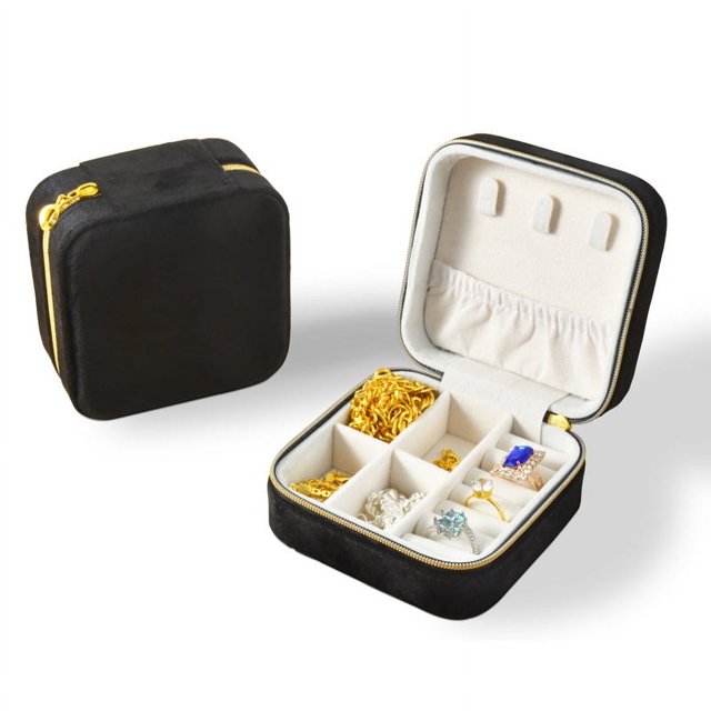 Caja de joyería portátil simple, mini caja de almacenamiento de joyas, caja de embalaje de joyería de anillo pequeño de viaje