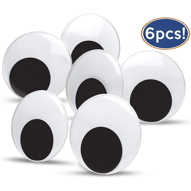 Bastex 3 inch Giant Googly Wiggle Eyes 6 Pack. Includes Self Adhesive