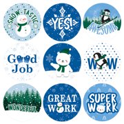 Distinctivs Winter Theme Teacher Motivational Reward Stickers for Students - 1,080 Stickers