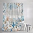 thumbnail image 3 of Shower Curtains for Bathroom, Blue Coastal Fall Waterproof Fabric Shower Curtain, Thanksgiving Pumpkins Starfish Coral Decorative Bathroom Curtain for Bathtub, 36"x72", No Hooks Included, 3 of 9
