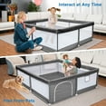 thumbnail image 2 of Babyeap Baby Playpen Large Play Yard Fence for Toddlers, 50"x50" Dark Gray, 2 of 7
