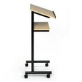 thumbnail image 3 of Lutrin à Roulettes avec Tablette de Rangement - Hêtre/noir - Bureau Debout Compact pour la Lecture - Support pour Portable, 3 of 4