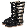 thumbnail image 3 of Odema Kids Girls Zipper Bowknot Strappy Knee-High Gladiator Sandals(Toddler/Little Kid), 3 of 5