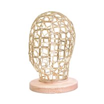 Stgfyxgs Iron Mannequin Head Hat Display Stand with Wooden Base Durable Stylish Prop Display for Shopping Mall Home Salon Display Hair