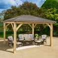 thumbnail image 3 of Beige Rain Gutter Kit for the Yardistry 12' x 14' Meridian Gazebo, 3 of 5