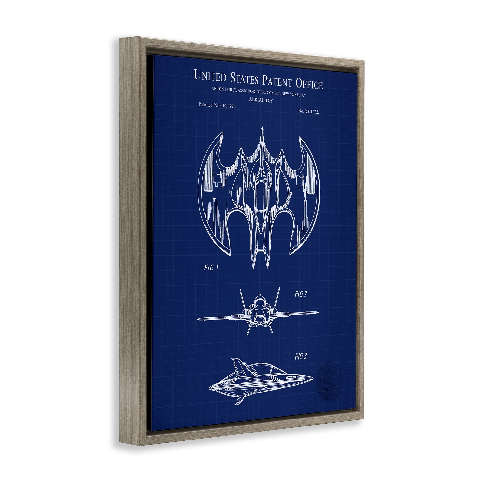 Stupell Industries Aerial Toy Blueprint Transportation Painting Brown Floater Framed Art Print Wall Art, 25 x 31