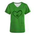 thumbnail image 5 of lcziwo 2025 Happy St. Patrick's Day Scrub Tops for Women Fashion Shamrock Graphic Tees Shirts Short Sleeve Nurse Uniform Tshirts with Pocket Green XL Todays Sales, 5 of 7