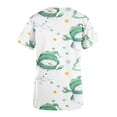thumbnail image 4 of Chemises d'Été for Women 2023 Mode Tendance Women's Manches Courtes Col en V Hauts Uniforme de Travail Imprimé Poche Blouse Hauts Courts Blouses for Women en Liquidation, 4 of 5