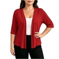 thumbnail image 1 of fatyb Womens Plus Size Cardigan Half Sleeve Lightweight Jacket Open Front Summer Casual Loose Cover Up, 1 of 7