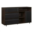 thumbnail image 1 of 52" Contemporary Wood Storage Sideboard - Dark Espresso/ Solid Black, 1 of 6