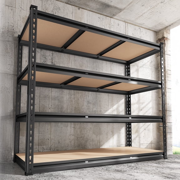2550LBS Heavy Duty Metal Shelving Adjustable Garage Storage Industrial Shelf, 47.9"W x 24"D x 60.2"H, Black