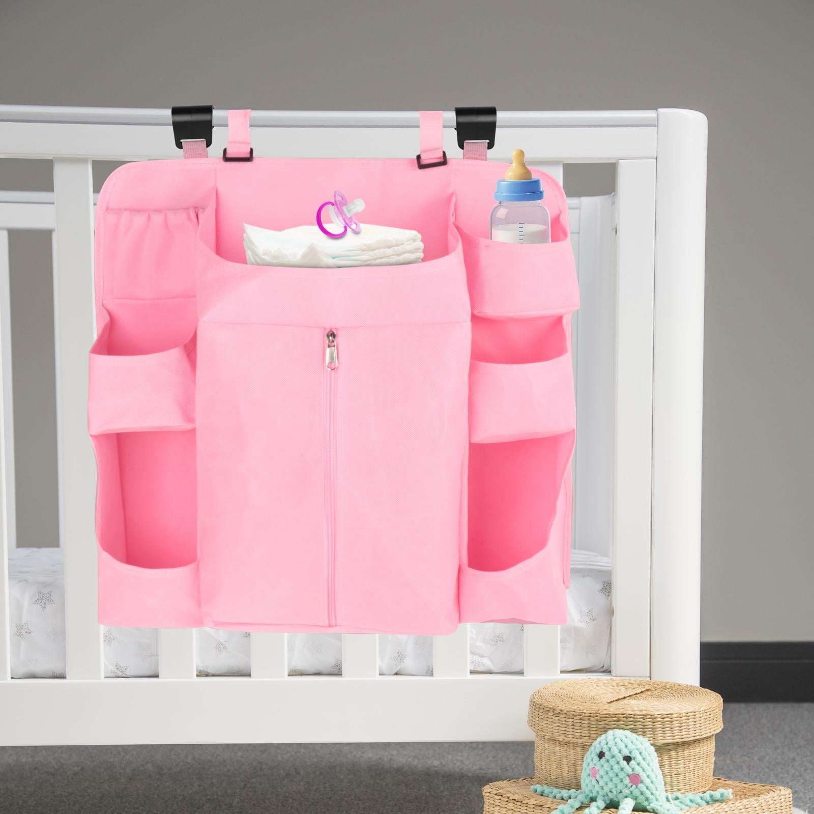LeeQinersw Hanging Diaper Organizer Portable Nursery Organizer for Newborn Bedroom Baby Pink