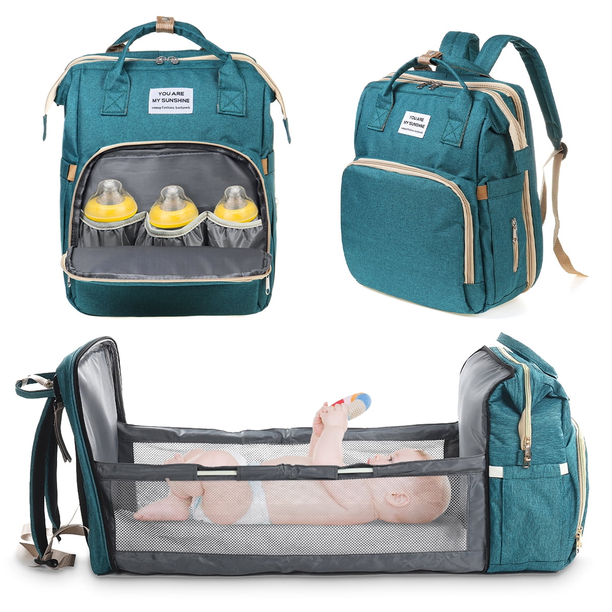 Nappies Large Diaper Bag with Portable Mat Clothes Maternity Hospital Rucksack Multi-Compartment Design for Bottles Perfect Gift for New Mums Black SA Products Baby Nappy Changing Backpack