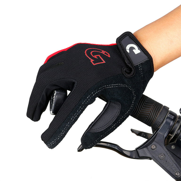 Cycling Mountain Bicycle Full Finger Biking Gel Pad Outdoor Sports Gloves, Size: One size, Red