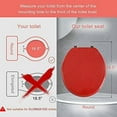 thumbnail image 3 of Red Round Toilet Seat Natural Wood Toilet Seat with Zinc Alloy Hinges, Easy to Install also Easy to Clean, Scratch Resistant Toilet Seat by  (Round, Red), 3 of 5